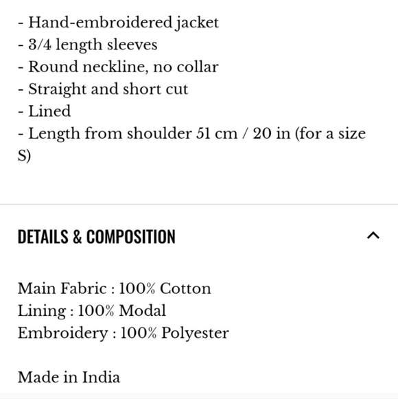 SÉZANE Ena Hand Beaded Embroidered Multi Color Geometric Pattern Jacket XS NWOT - Picture 13 of 13